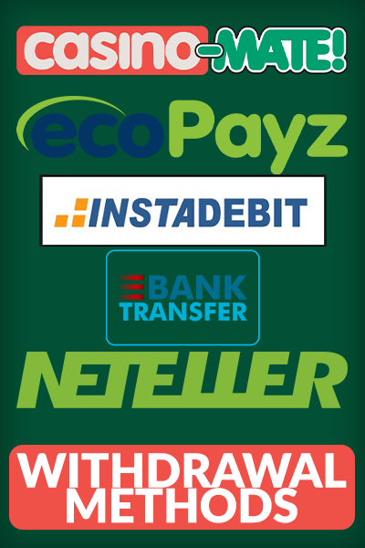 available Casino-Mate withdrawal options