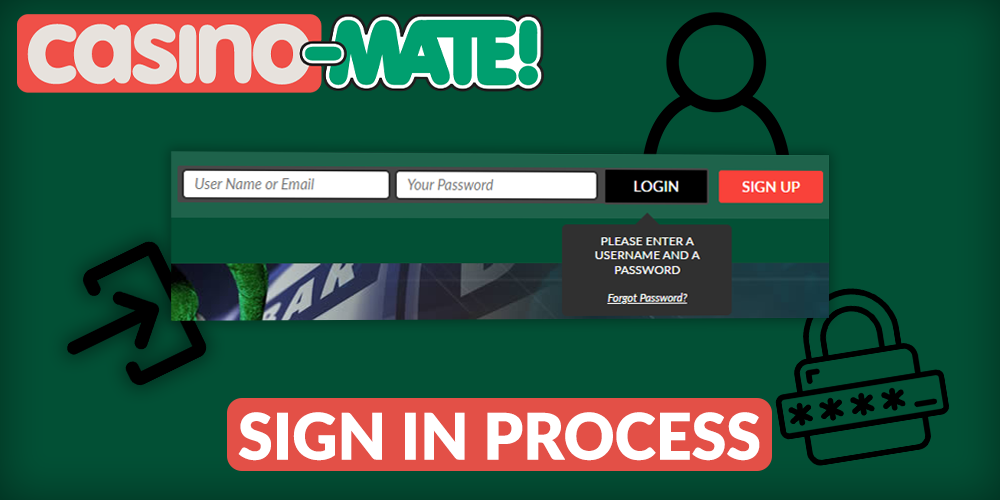 Casino Mate login form