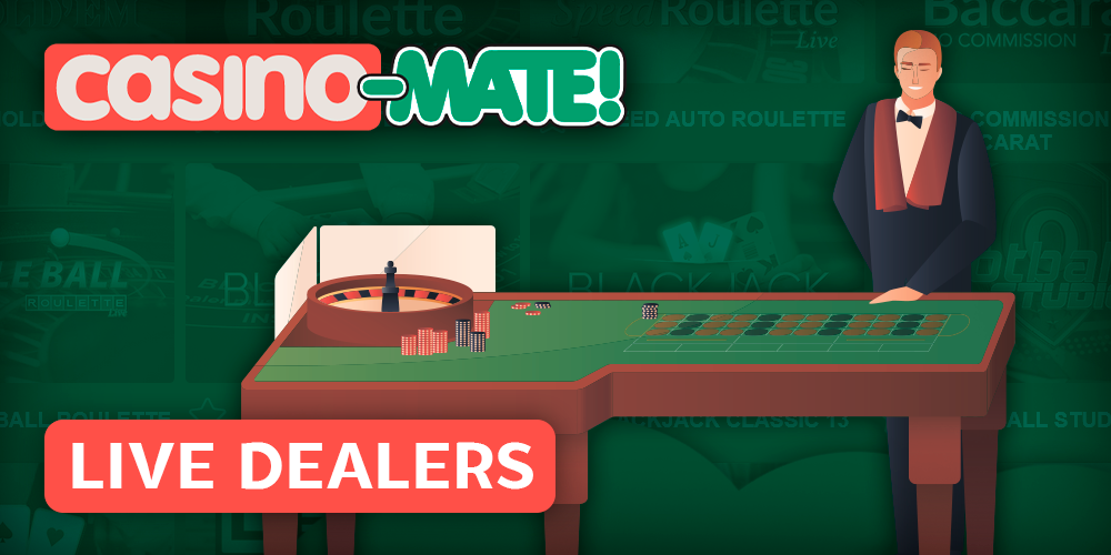 Live dealers in games at Casino Mate for players