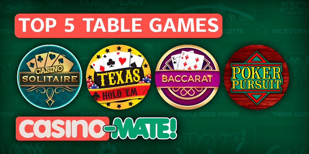 Best Table Games at Casino Mate - Top Five